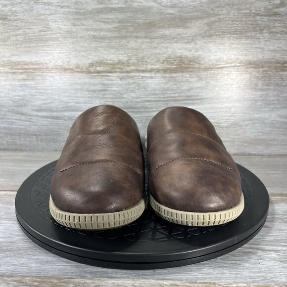 Olukai Men's Mua Ili Sheepskin Lining Brown Leather Slippers Size 8 - Picture 2 of 9